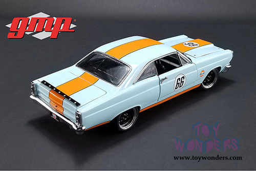 GMP - Ford Fairlane #66 Gulf Oil Street Fighter Hardtop (1967, 1/18 scale diecast model car, Blue w/Orange) 18858