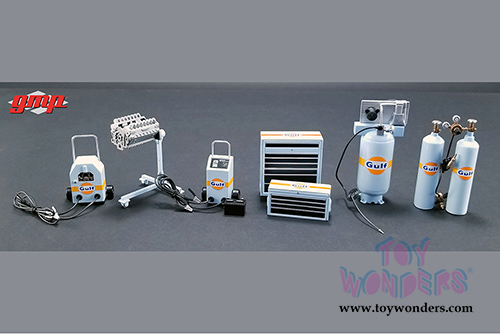 GMP - Gulf Oil Shop Tool Set 1 (1:18 Scale, Light Blue/Orange) 18872