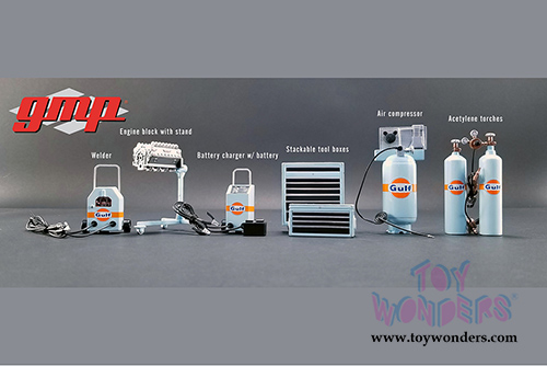 GMP - Gulf Oil Shop Tool Set 1 (1:18 Scale, Light Blue/Orange) 18872