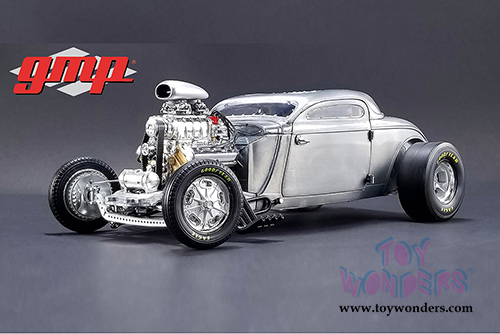 GMP - Blown Altered Coupe Raw Steel (1934, 1/18 scale diecast model car, Silver) 18880