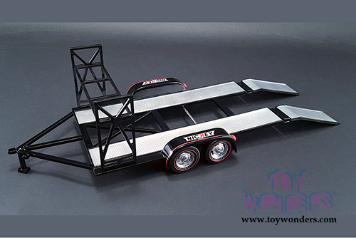 Acme - Nickey Chevrolet Tandem Car Trailer with Tire Rack (1/18 scale diecast model, Black) 18884