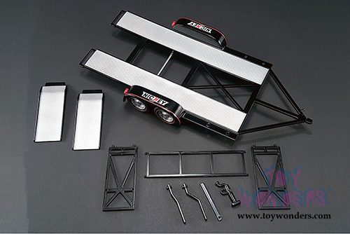 Acme - Nickey Chevrolet Tandem Car Trailer with Tire Rack (1/18 scale diecast model, Black) 18884