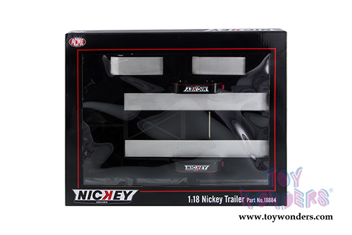 Acme - Nickey Chevrolet Tandem Car Trailer with Tire Rack (1/18 scale diecast model, Black) 18884