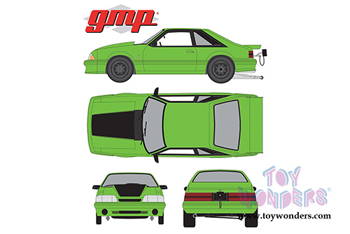 GMP - 1320 Drag Kings | Ford Mustang Cobra King Snake Hard Top (1993, 1/18 scale diecast model car, Nitro Green) 18888