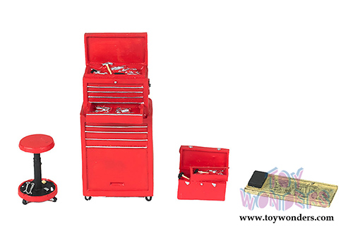 Motorhead Miniatures - Tire Brigade 4 Piece Tool Set (1/18 scale, Red) 189