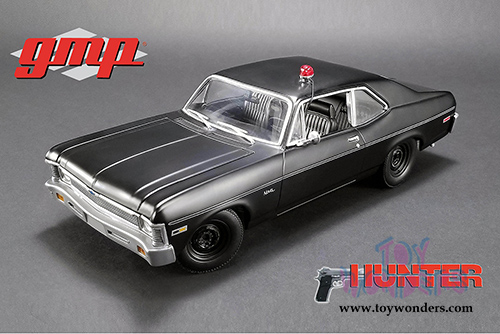 GMP - "Hunter" Chevrolet&reg; Nova&trade; Police Hardtop (1971, 1/18 scale diecast model car, Matte Black) 18903