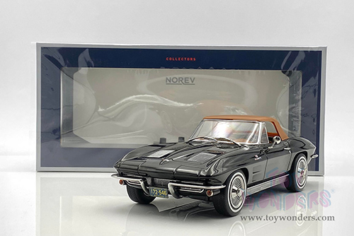 Norev - Chevrolet&reg; Corvette Stingray Cabriolet (1963, 1/18 scale diecast model car, Black) 189055