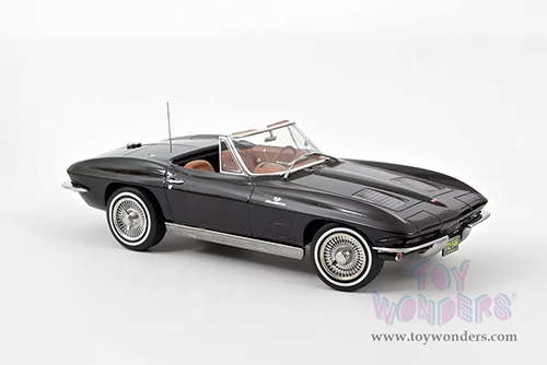 Norev - Chevrolet&reg; Corvette Stingray Cabriolet (1963, 1/18 scale diecast model car, Black) 189055