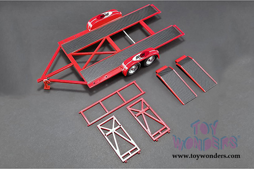 So-Cal Speed Shop Tandem Car Trailer (1/18 scale diecast model, Red) 18907