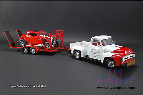 So-Cal Speed Shop Tandem Car Trailer (1/18 scale diecast model, Red) 18907