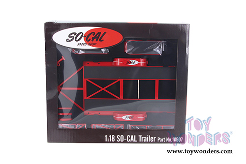 So-Cal Speed Shop Tandem Car Trailer (1/18 scale diecast model, Red) 18907