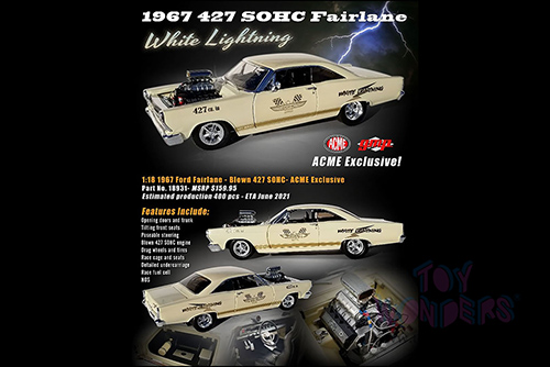 Acme - Ford Fairlane - 427 SOHC White Lightning (1967, 1/18 scale diecast model car, Cream) 18931