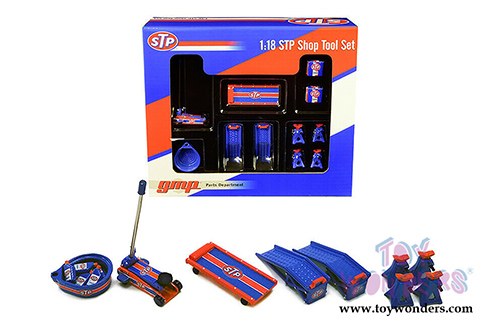 GMP - STP&reg; Oil Shop Tool Set 2 (1:18 Scale, Blue/Red) 18939