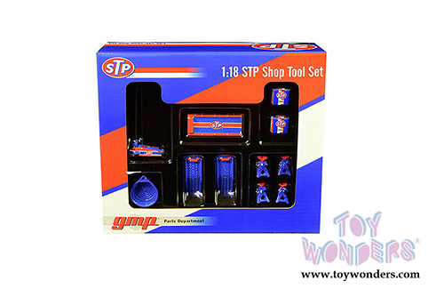 GMP - STP&reg; Oil Shop Tool Set 2 (1:18 Scale, Blue/Red) 18939