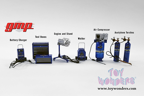 GMP - Bigfoot&reg; #1 The Original Monster Truck Shop Tool Set 1 (1:18 Scale, Blue) 18943