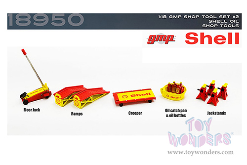 18950 Greenlight GMP Shop Tool Set #2 Shell Oil diecast diorama accessories