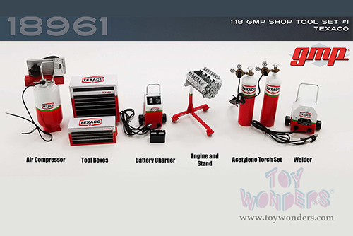 GMP - Texaco Oil Shop Tool Set #1 (6 pc. set, 1:18 Scale) 18961