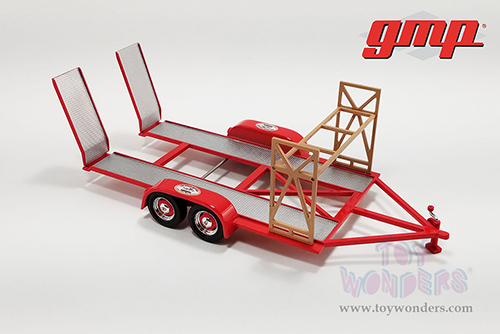 18963 GMP Greenlight Busted Knuckle Garage Tandem Car Trailer with Tire Rack model diecast car accessories