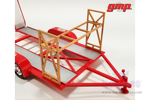 18963 GMP Greenlight Busted Knuckle Garage Tandem Car Trailer with Tire Rack model diecast car accessories