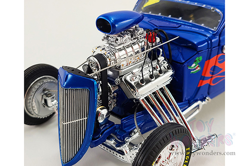 Acme - Rat Fink Hot Rod Blown Altered Coupe (1934, 1/18 scale diecast model car, Blue) 18965