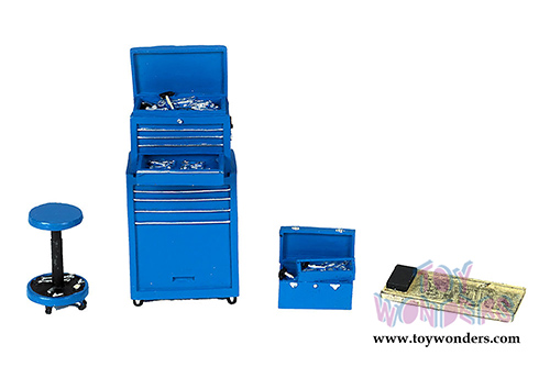 Motorhead Miniatures - Tire Brigade 4 Piece Tool Set (1/18 scale, Blue) 190