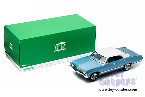 Greenlight - Artisan Chevy Impala Sport Sedan (1967, 1/18 scale diecast model car, Blue) 19008