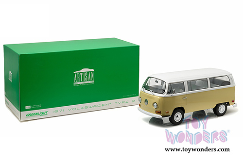Greenlight - Artisan Volkswagen Type 2 Bus (1971, 1/18 scale diecast model car, Beige) 19012