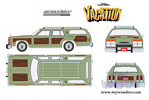 Greenlight - Artisan National Lampoon's Vacation Family Truckster "Wagon Queen" (1979, 1/18 scale diecast model car, Green) 19013