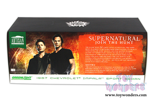 Greenlight - Artisan Supernatural (TV Series 2005) - Chevrolet Impala Sport Hard Top (1967, 1/18 scale diecast model car, Black) 19014