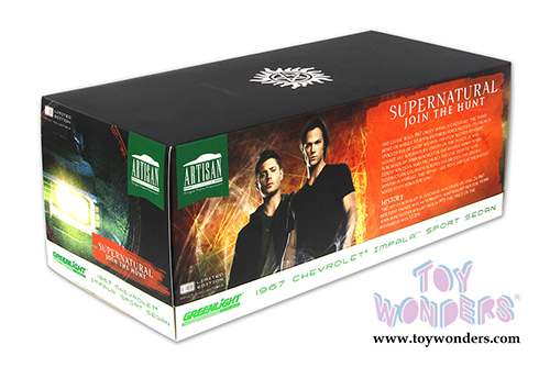 Greenlight - Artisan Supernatural (TV Series 2005) - Chevrolet Impala Sport Hard Top (1967, 1/18 scale diecast model car, Black) 19014