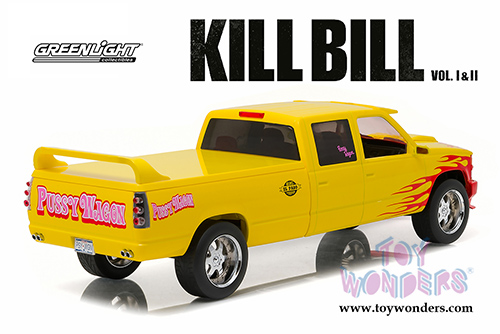 Greenlight Hollywood - Custom Crew Cab Pussy Wagon Pickup Truck - Kill Bill Vol. I & II (1997, 1/18 scale diecast model car, Yellow) 19015