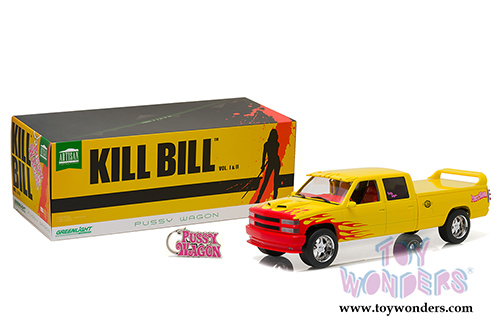 Greenlight Hollywood - Custom Crew Cab Pussy Wagon Pickup Truck - Kill Bill Vol. I & II (1997, 1/18 scale diecast model car, Yellow) 19015
