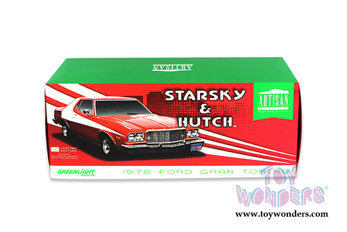 Greenlight - Artisan Starsky & Hutch Ford Gran Torino Hardtop (1976, 1/18 scale diecast model car, Red) 19017