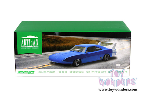 Greenlight - Artisan Custom Dodge Charger Daytona Hardtop (1969, 1/18 scale diecast model car, Blue) 19019