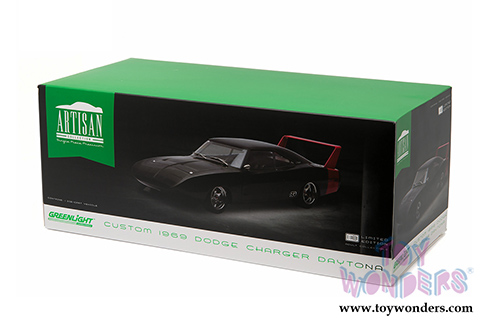 Greenlight - Artisan Custom Dodge Charger Daytona Hardtop (1969, 1/18 scale diecast model car, Black) 19020