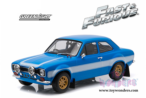 Greenlight - Artisan Fast & Furious - Brian's Ford Escort RS2000 MKI Hard Top (1974, 1/18 scale diecast model car, Blue) 19022