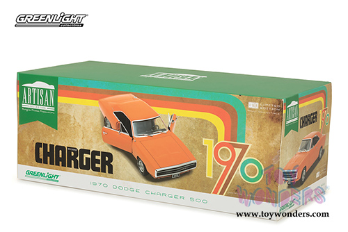 Greenlight - Artisan Dodge Charger 500 HEMI Hardtop (1970, 1/18 scale diecast model car, Orange) 19028