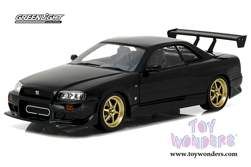 Greenlight - Artisan Nissan Skyline GT-R R34 Hardtop (1999, 1/18 scale diecast model car, Black) 19030