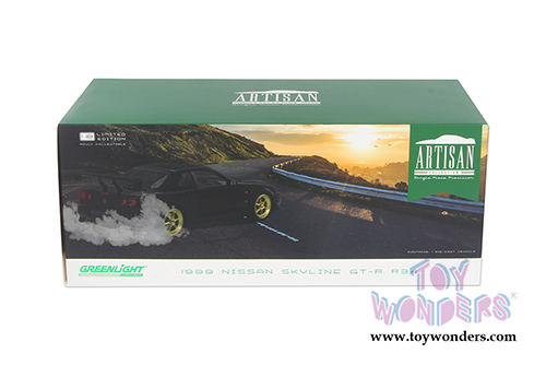 Greenlight - Artisan Nissan Skyline GT-R R34 Hardtop (1999, 1/18 scale diecast model car, Black) 19030
