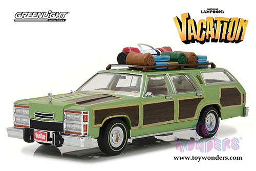 Greenlight - Artisan National Lampoon's Vacation Family Truckster "Wagon Queen" with Rooftop luggage (1979, 1/18 scale diecast model car, Green) 19031