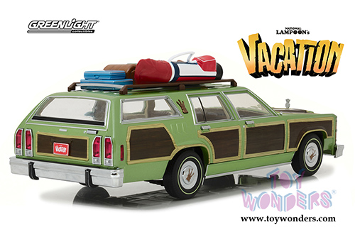 Greenlight - Artisan National Lampoon's Vacation Family Truckster "Wagon Queen" with Rooftop luggage (1979, 1/18 scale diecast model car, Green) 19031