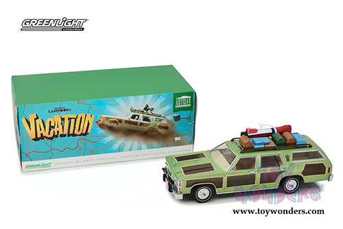 Greenlight - Artisan National Lampoon's Vacation Family Truckster "Wagon Queen" with Rooftop luggage (1979, 1/18 scale diecast model car, Green) 19031