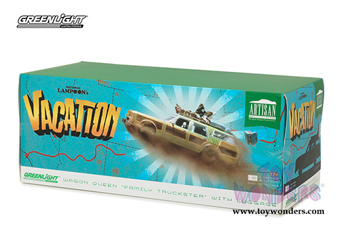 Greenlight - Artisan National Lampoon's Vacation Family Truckster "Wagon Queen" with Rooftop luggage (1979, 1/18 scale diecast model car, Green) 19031