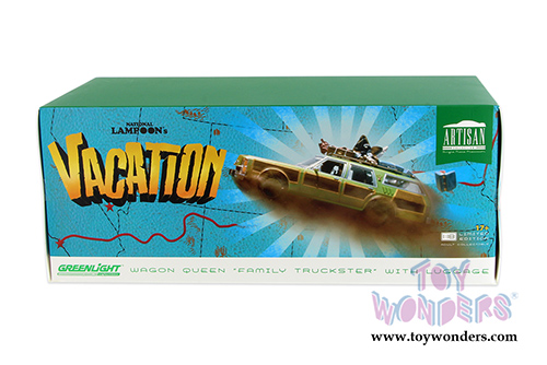 Greenlight - Artisan National Lampoon's Vacation Family Truckster "Wagon Queen" with Rooftop luggage (1979, 1/18 scale diecast model car, Green) 19031