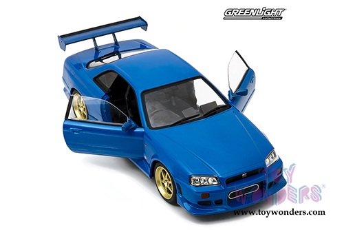 Greenlight - Artisan Nissan Skyline GT-R R34 Hardtop (1999, 1/18 scale diecast model car, Bayside Blue) 19032