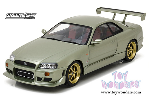 Greenlight - Artisan Nissan Skyline GT-R R34 Hardtop (1999, 1/18 scale diecast model car, Millennium Jade) 19033