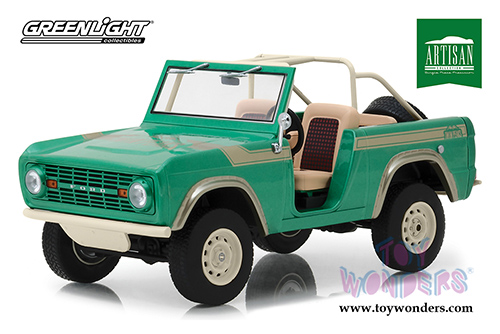 Greenlight - Artisan Ford Bronco "Twin Peaks" - Gas Monkey Garage (1976, 1/18 scale die cast model car, Green) 19034