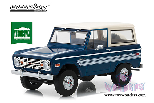 Greenlight - Artisan Ford Bronco Explorer (1976, 1/18 scale diecast model car, Dark Blue) 19035