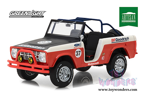 Greenlight - Artisan Ford Baja Bronco #37 BFGoodrich Tires (1966, 1/18 scale die cast model car, Orange/Black) 19037