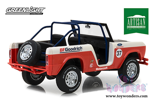Greenlight - Artisan Ford Baja Bronco #37 BFGoodrich Tires (1966, 1/18 scale die cast model car, Orange/Black) 19037